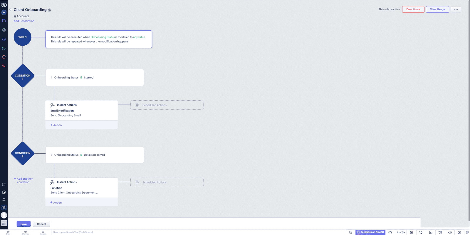 Screenshot of Onboarding Workflow