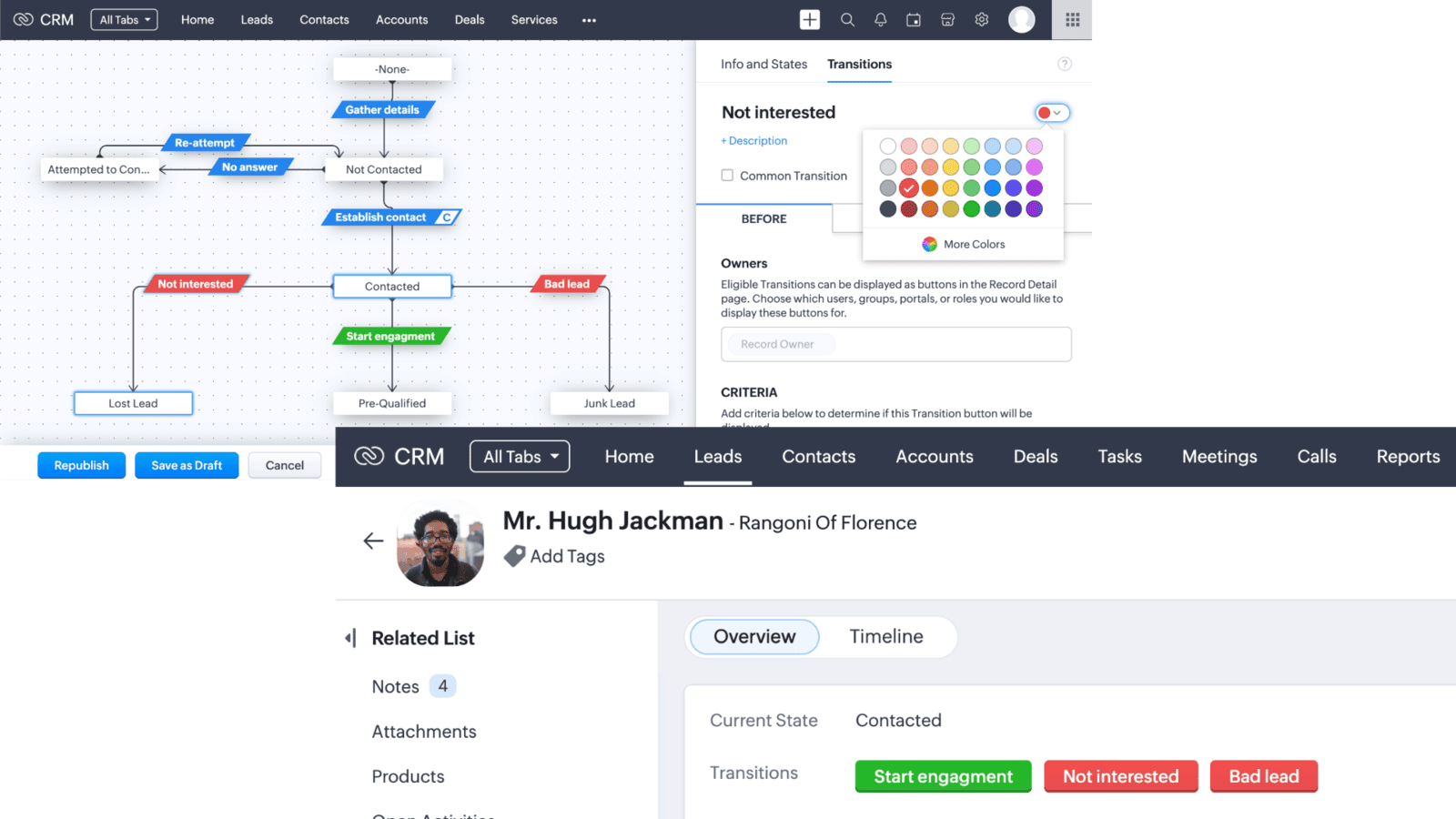 screenshot of colouring blueprint transitions