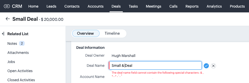 Screenshot of Validation Rule Example
