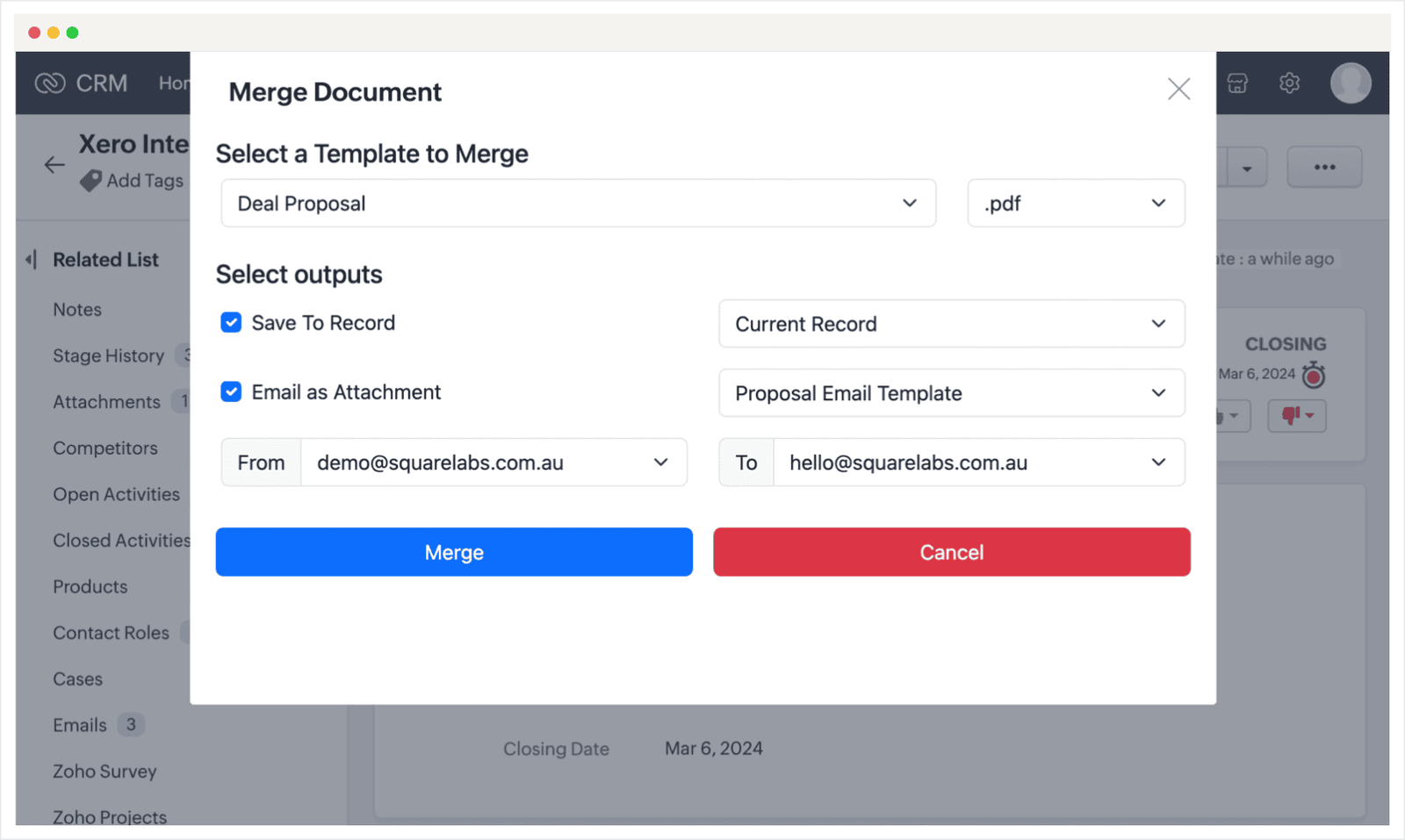 Auto Document Merge Lite screenshot
