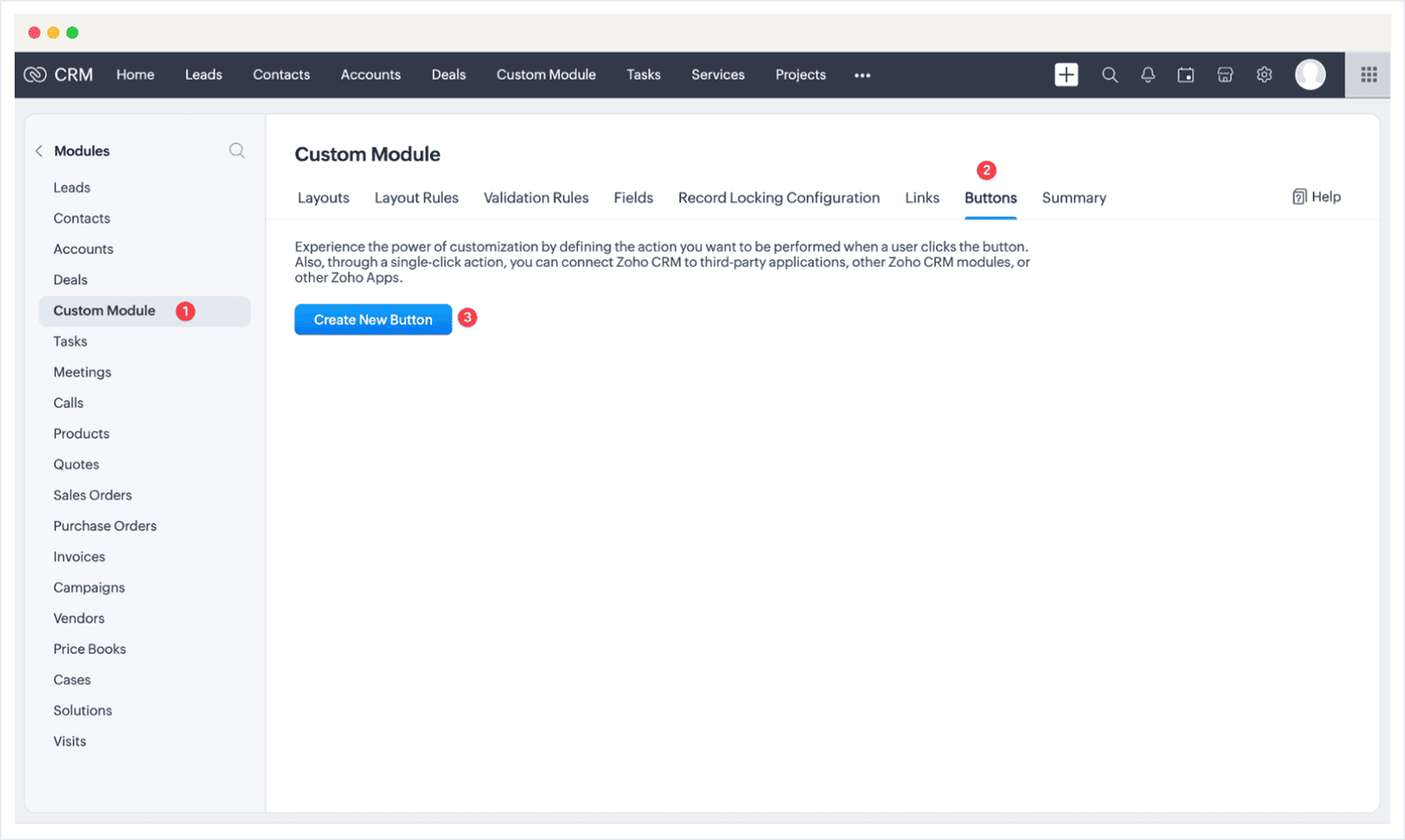 Screenshot of Zoho CRM Auto Document Merge Pro Extension Custom Module Guide