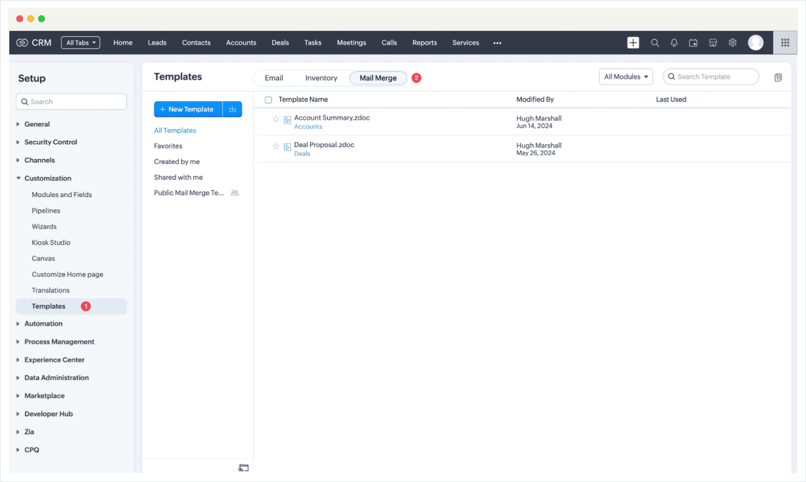 Screenshot of Zoho CRM Auto Document Merge Pro Extension User Guide