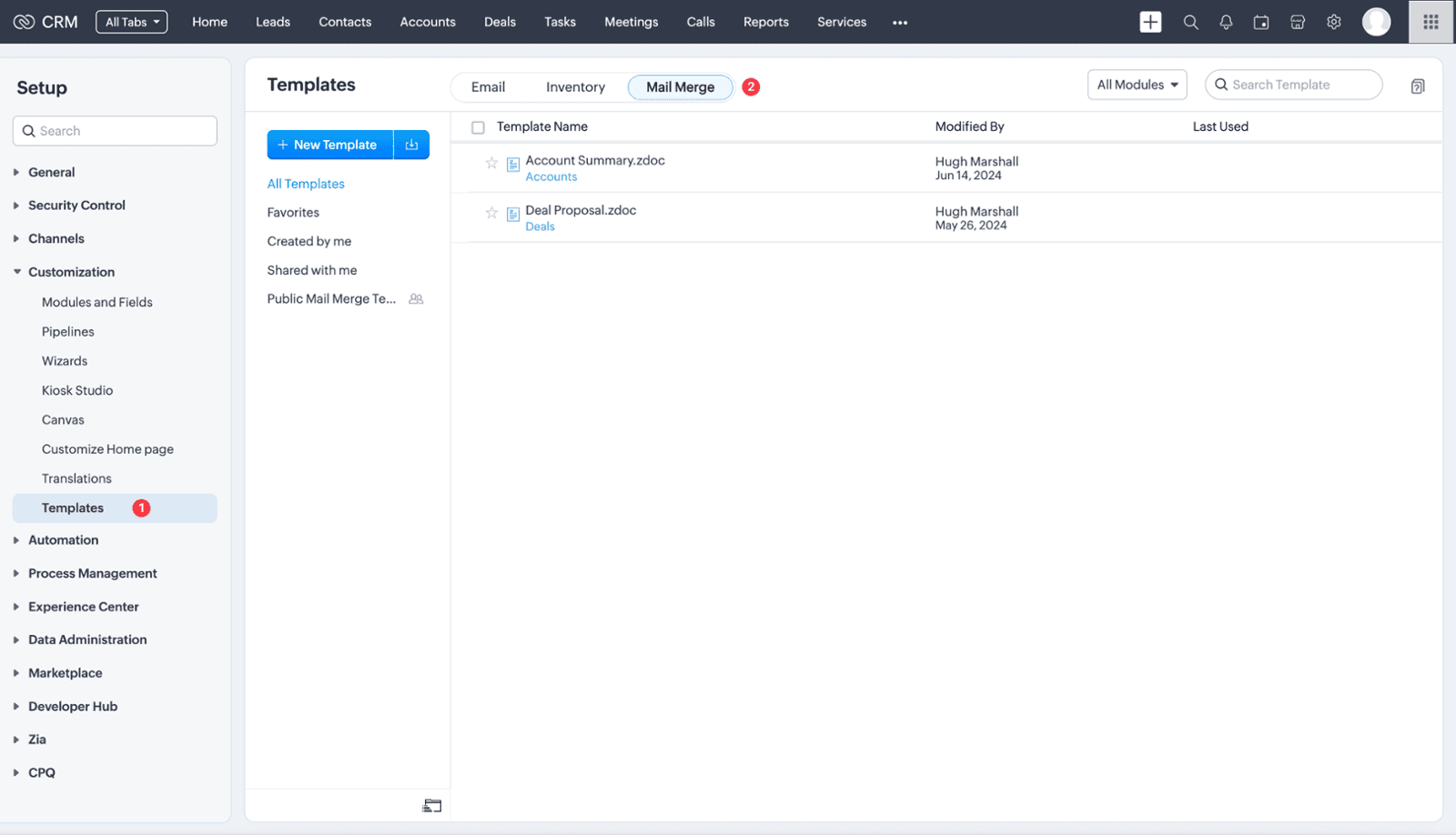 Screenshot of Zoho CRM Auto Document Merge Pro Extension User Guide