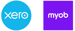 Xero and MYOB accounting software logos